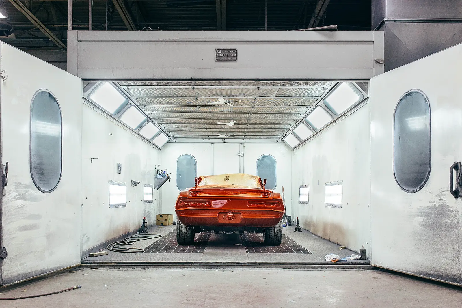 A freshly painted car